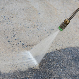 Outdoor Floor Cleaning with High-Pressure Water Jet